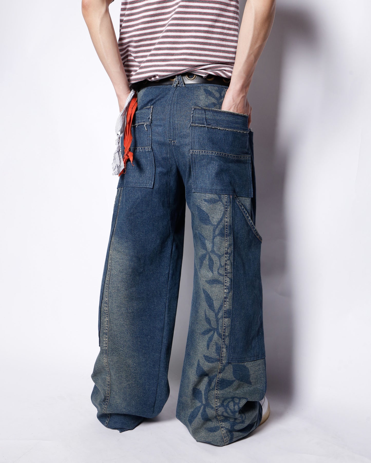 vintage faded rose rebuild wide jeans
