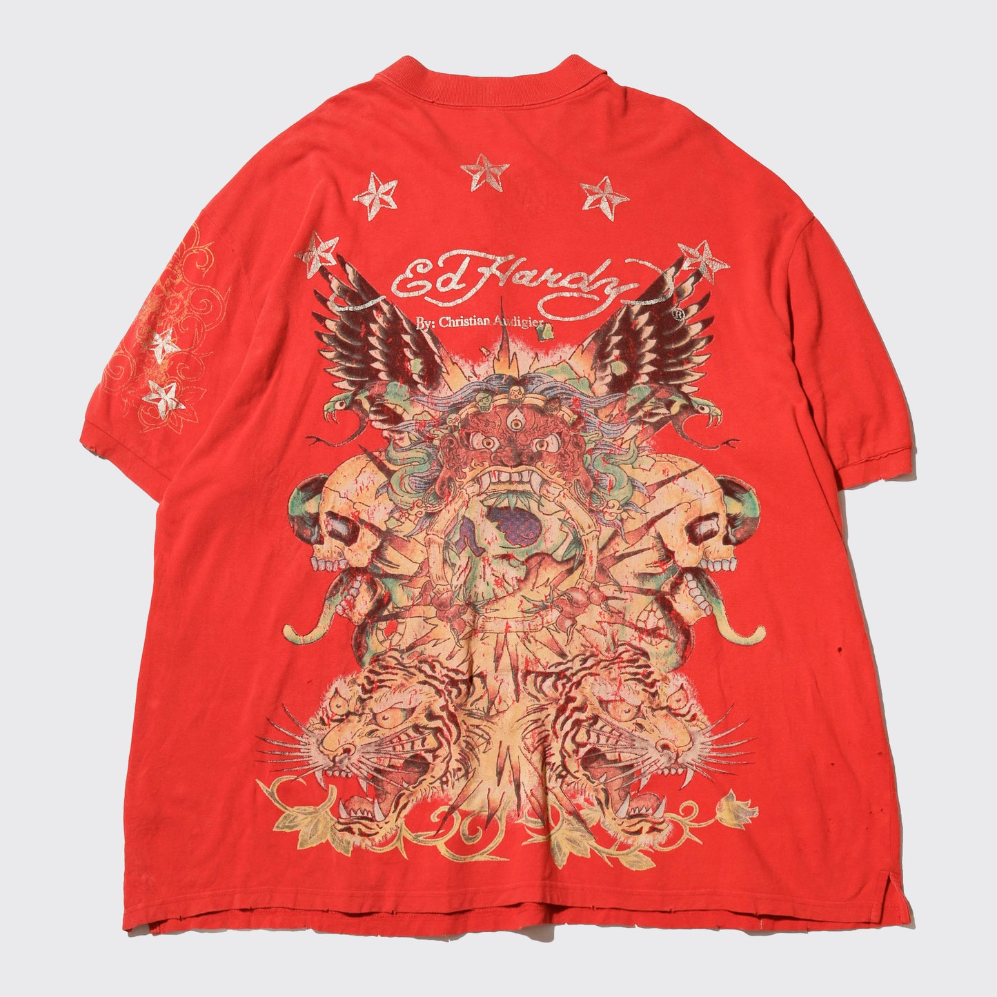 vintage ed hardy jumbo tatoo broken polo h/s