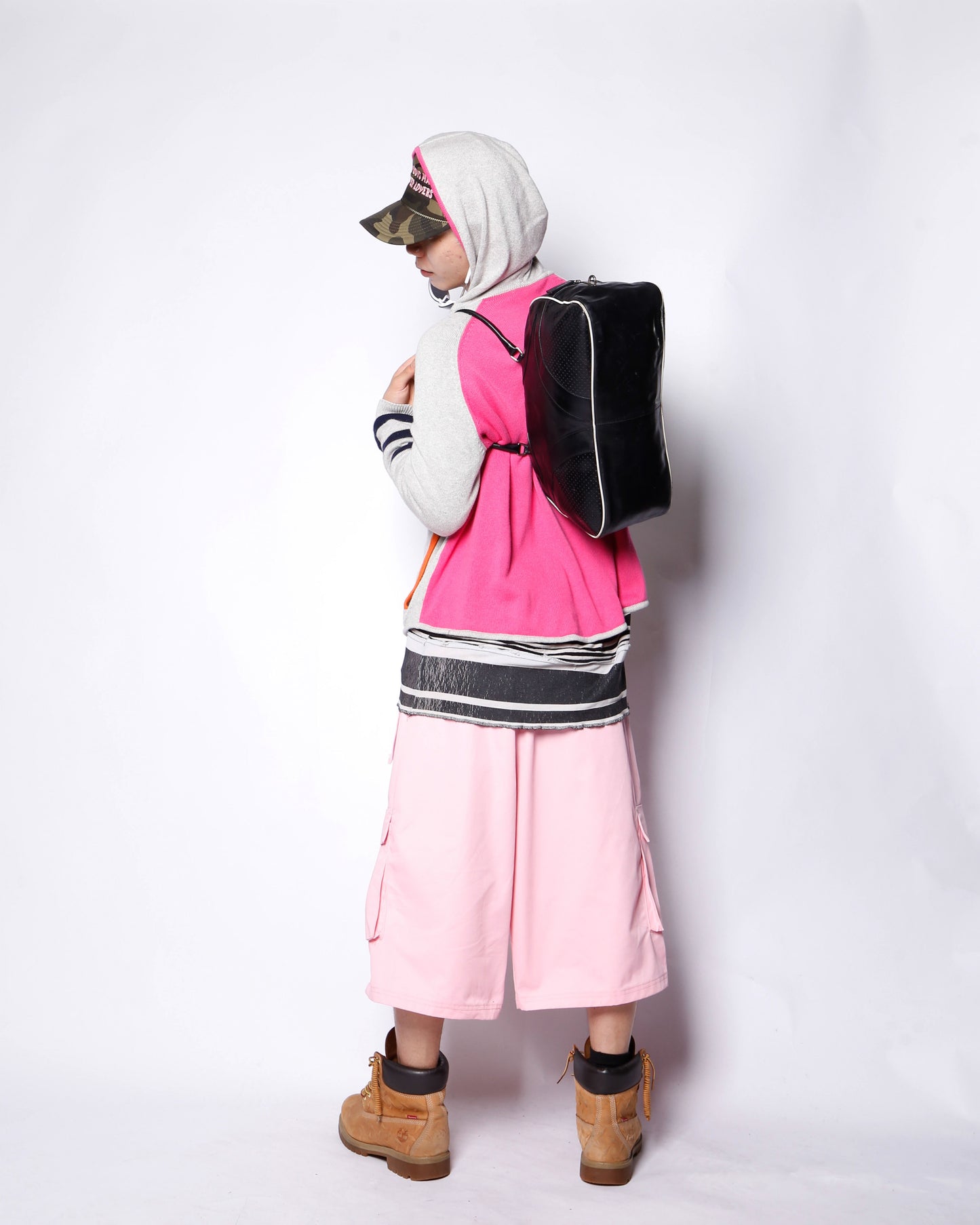 vintage switch knit hoodie