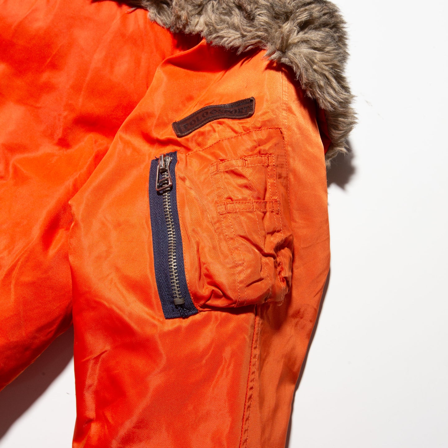 vintage 90's polo sport ralph lauren rescue orange n-2b jacket