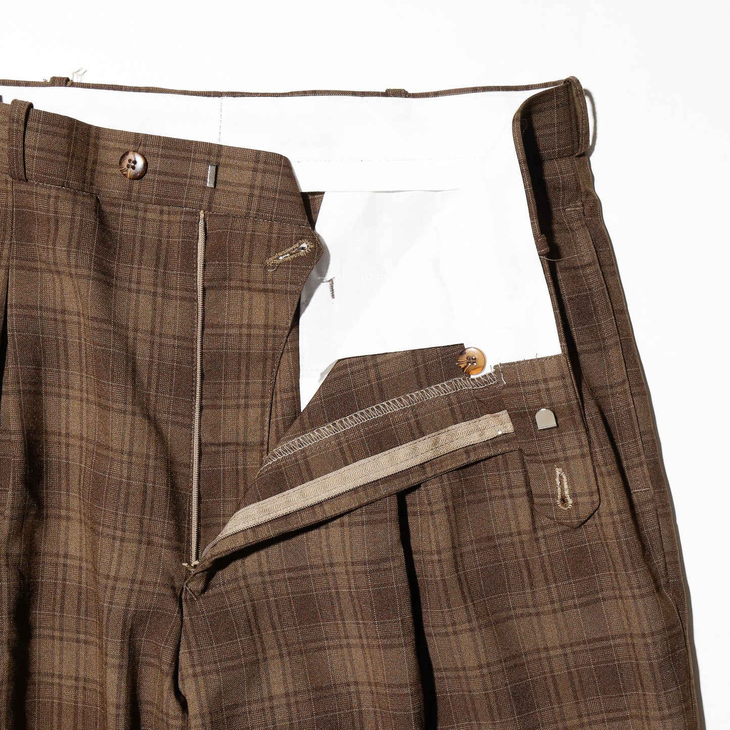 vintage check tucked wide zoot  slacks