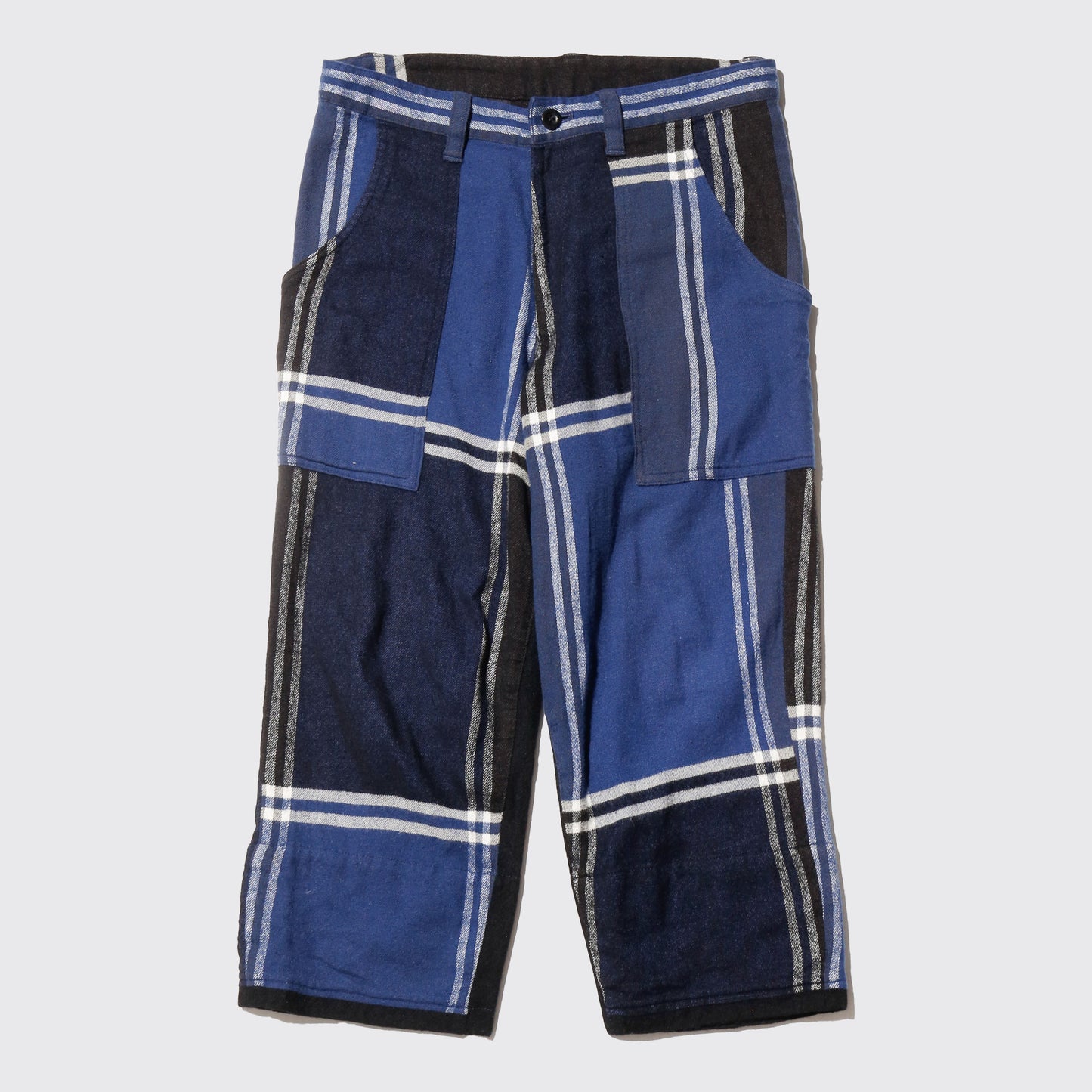 2004's Y's cropped check wool trousers