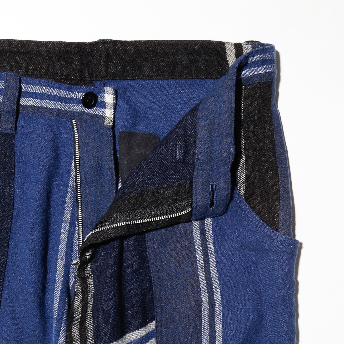 2004's Y's cropped check wool trousers