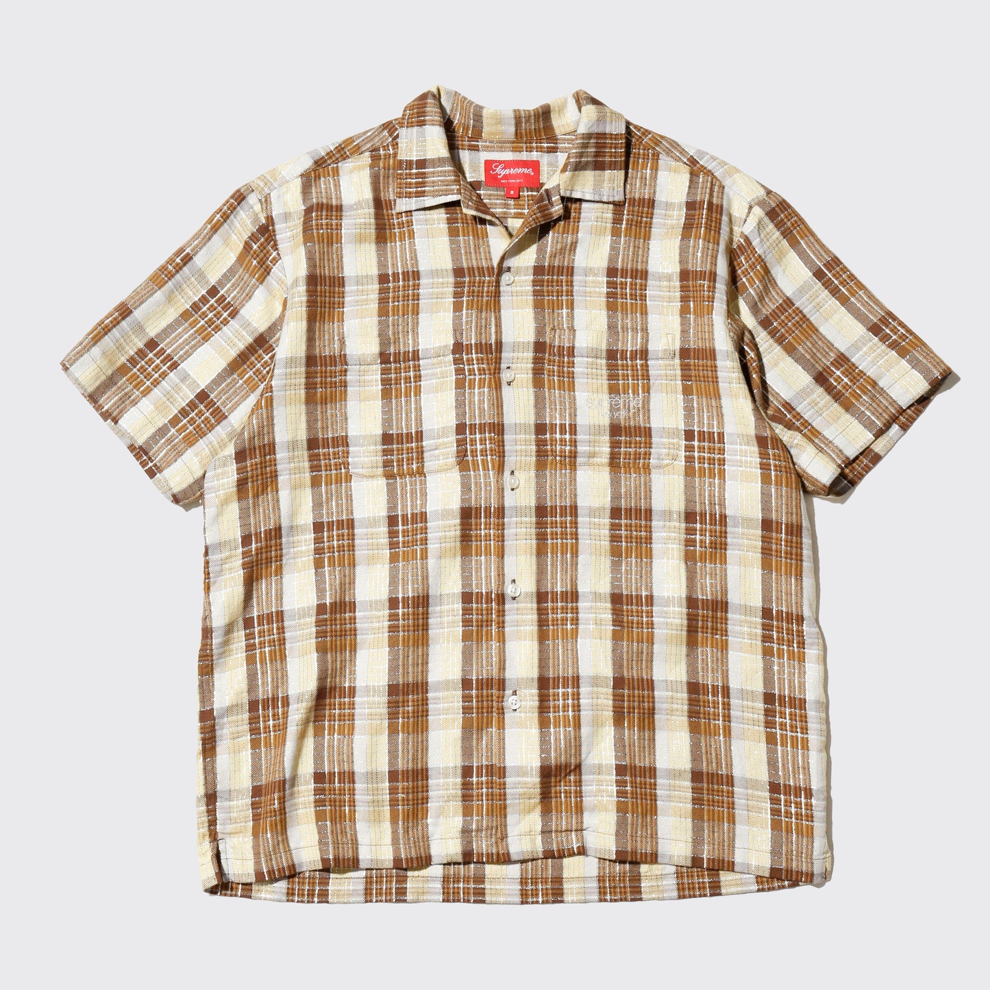 s/s23 Supreme metalic plaid h/s shirt