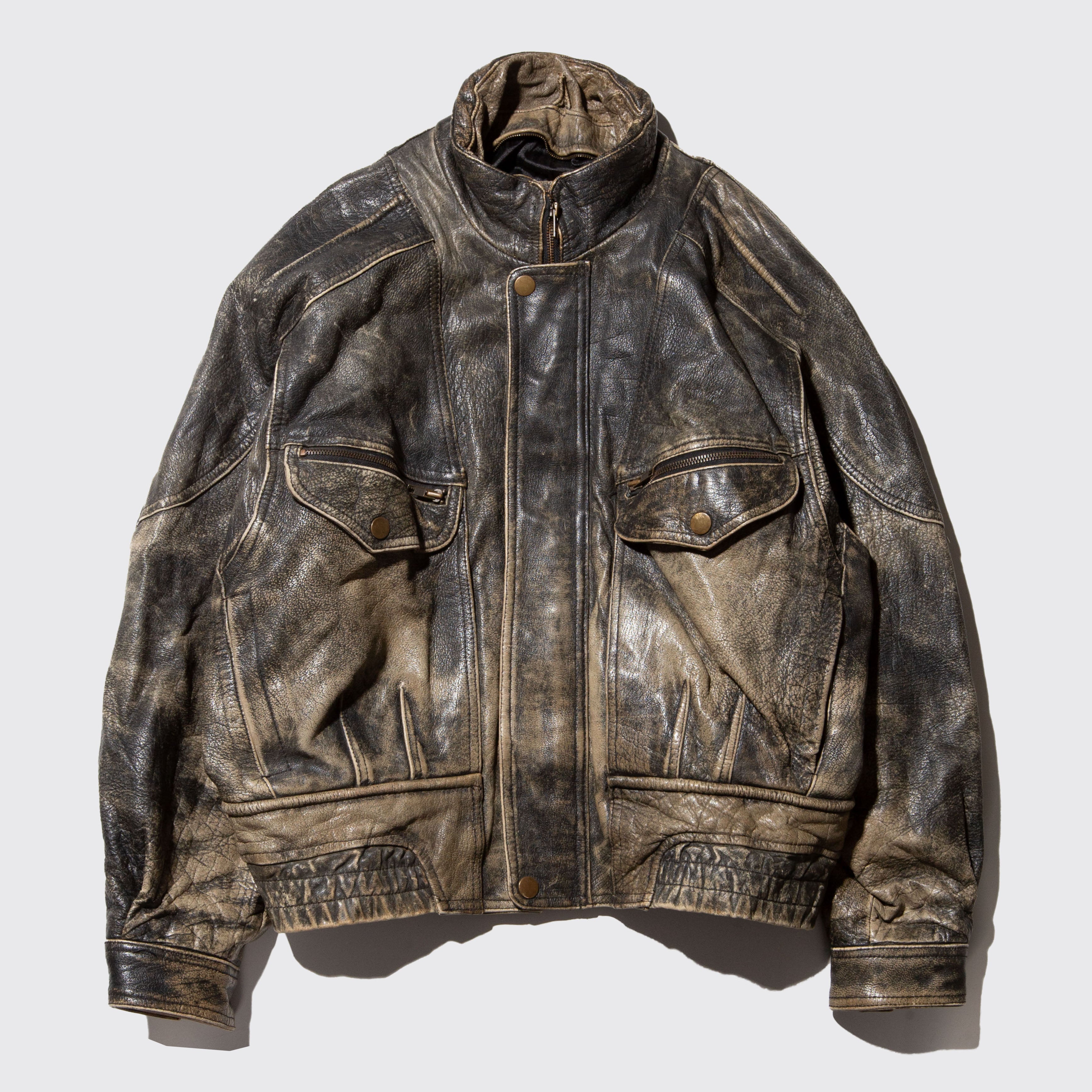 vintage faded aviator leather jacket – NOILL