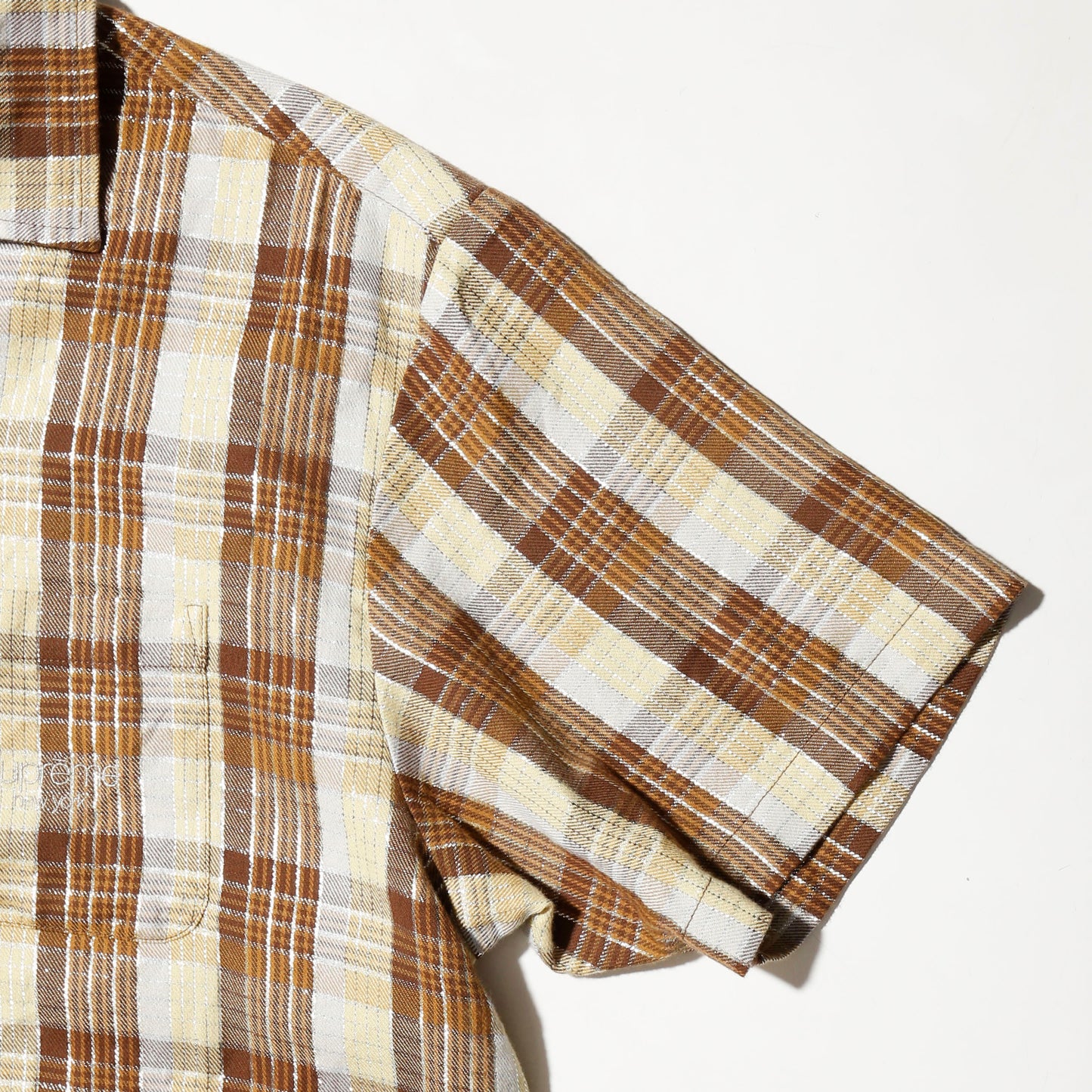 s/s23 Supreme metalic plaid h/s shirt