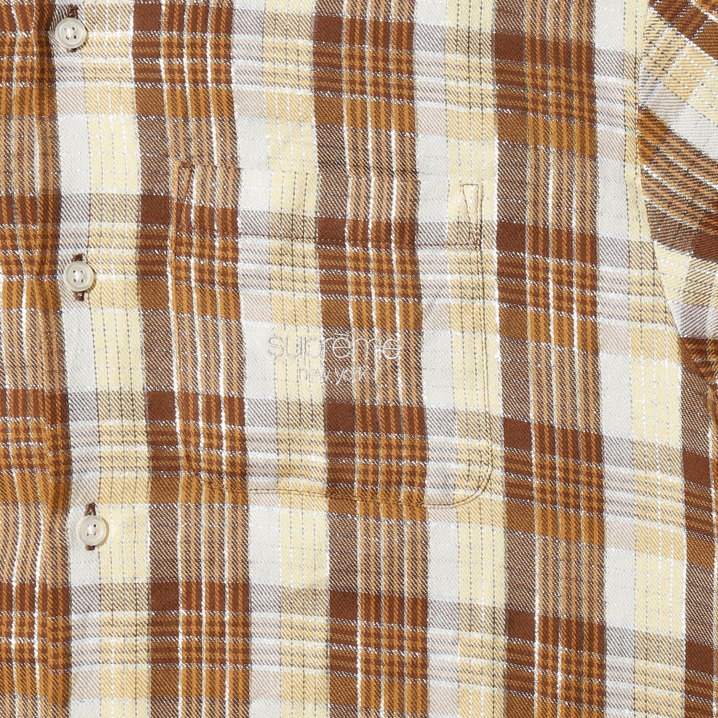 s/s23 Supreme metalic plaid h/s shirt