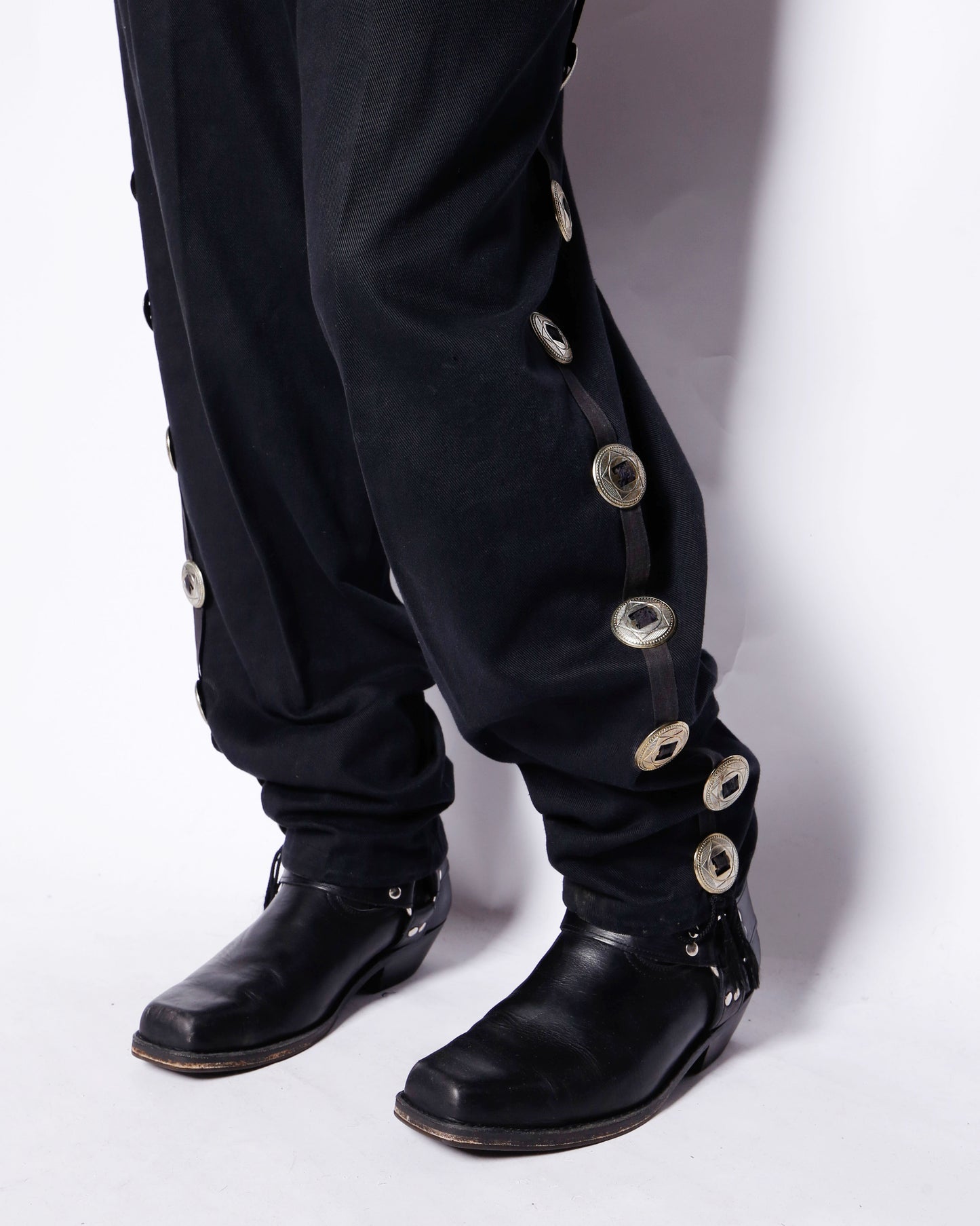 vintage side concho line trousers