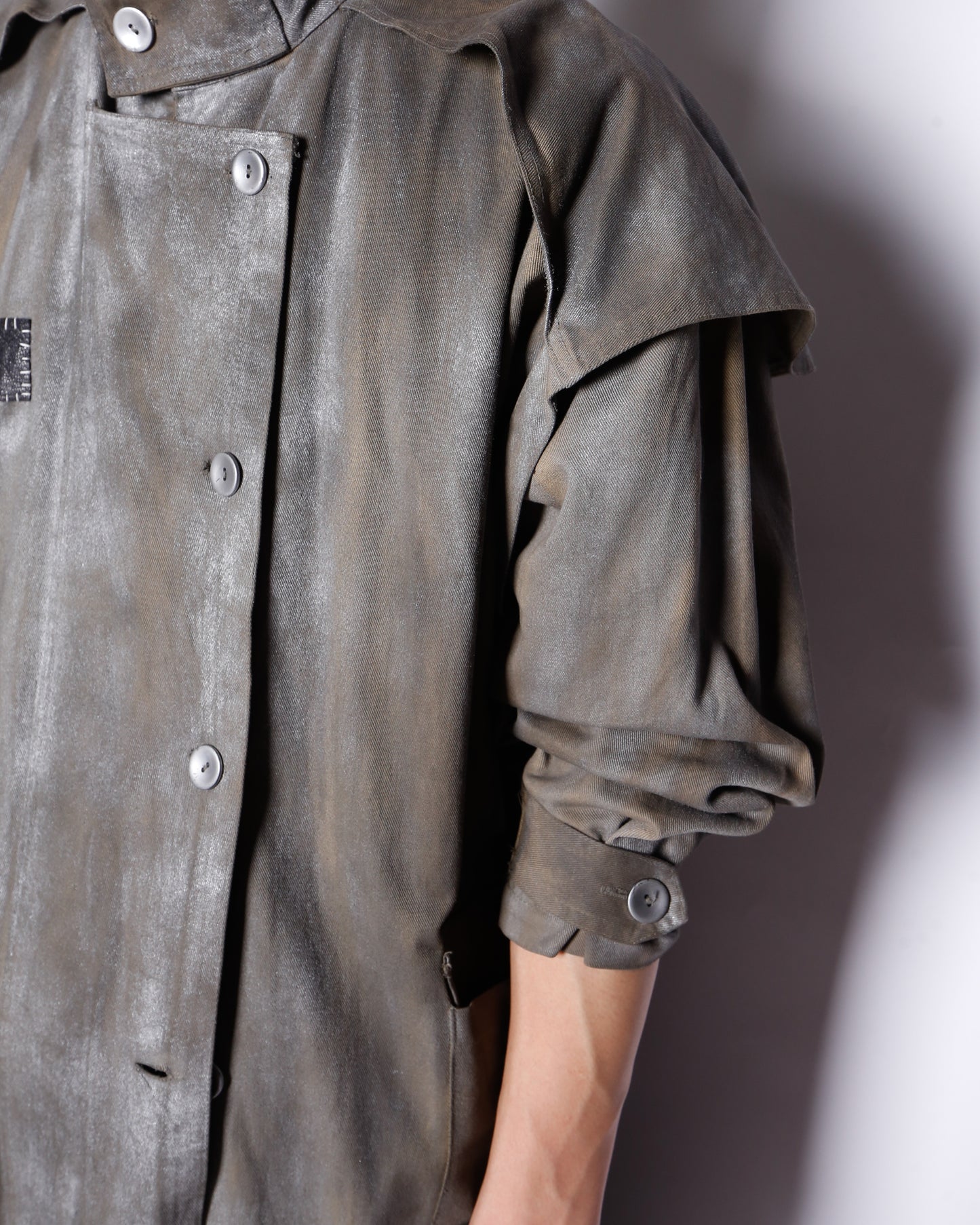 *one-off metalic duster coat