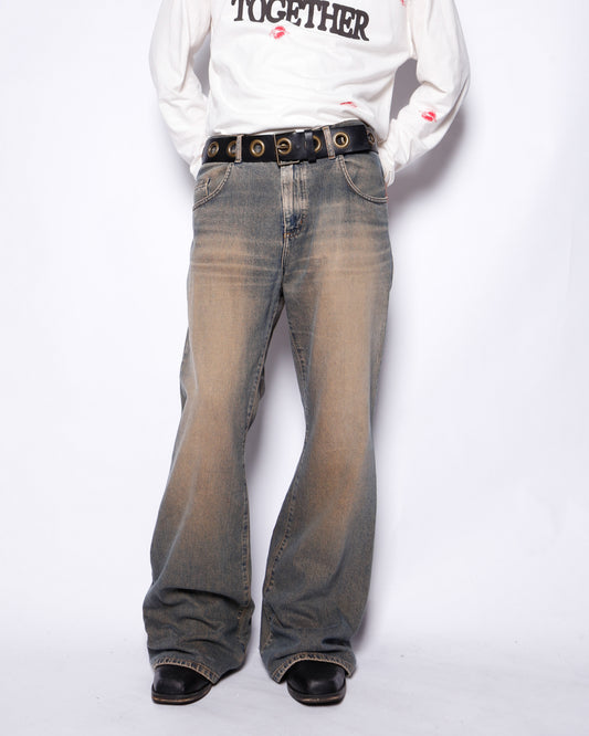 vintage muddy flare jeans