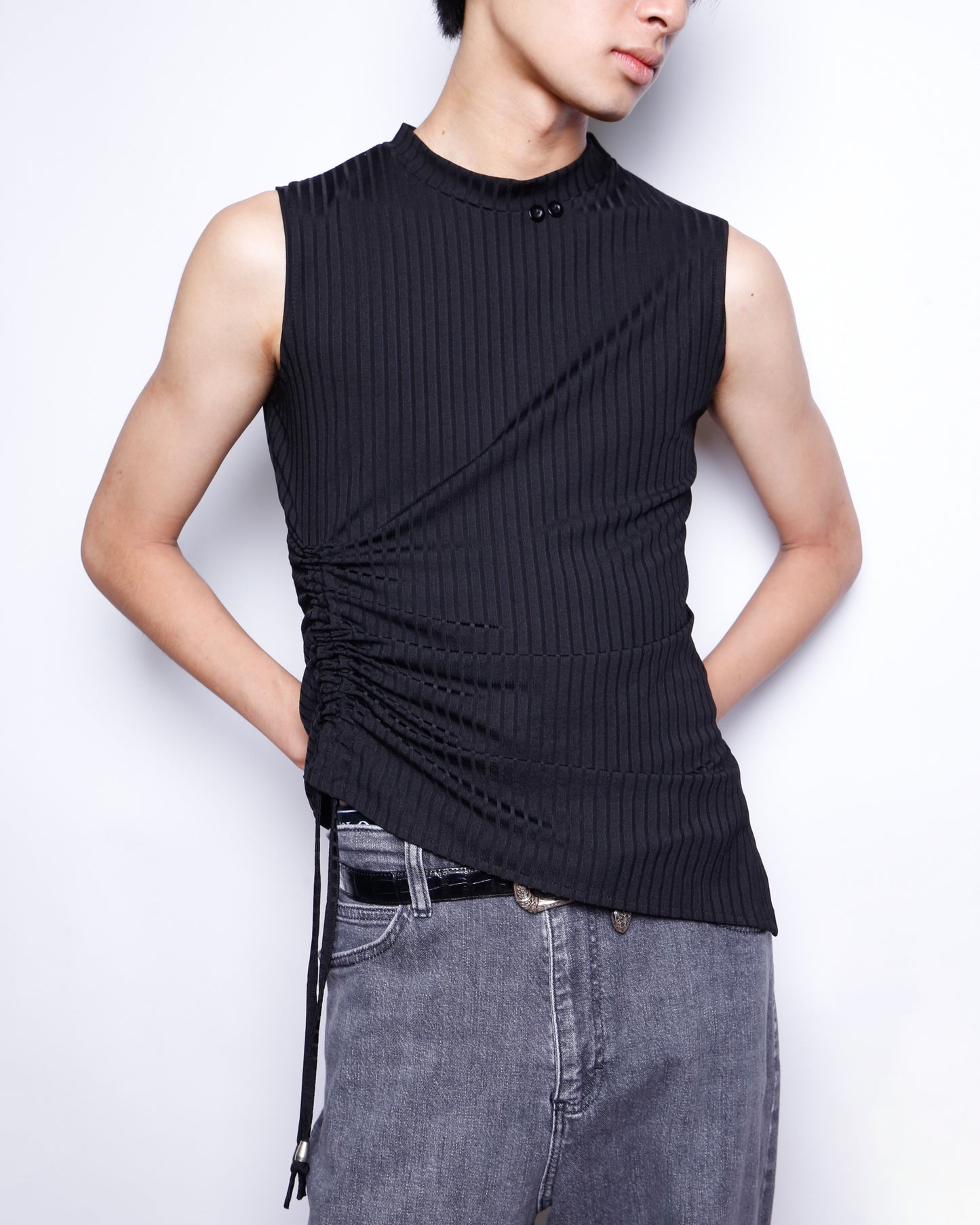 vintage gather ribbed n/s