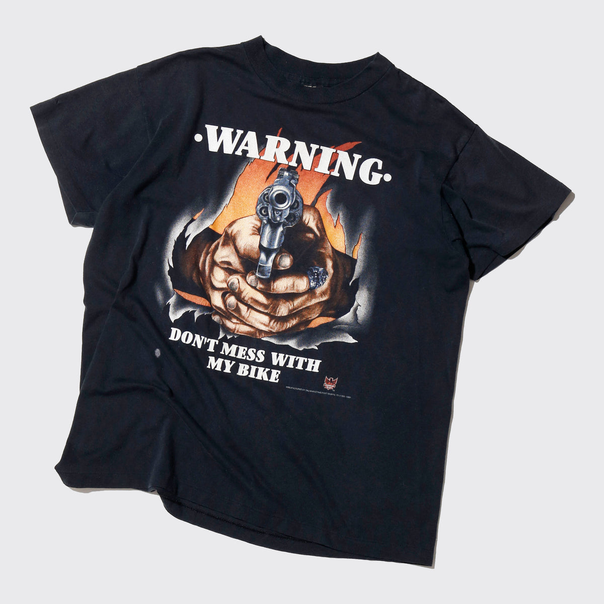 vintage 90's "warning" gunpoint t-shirt