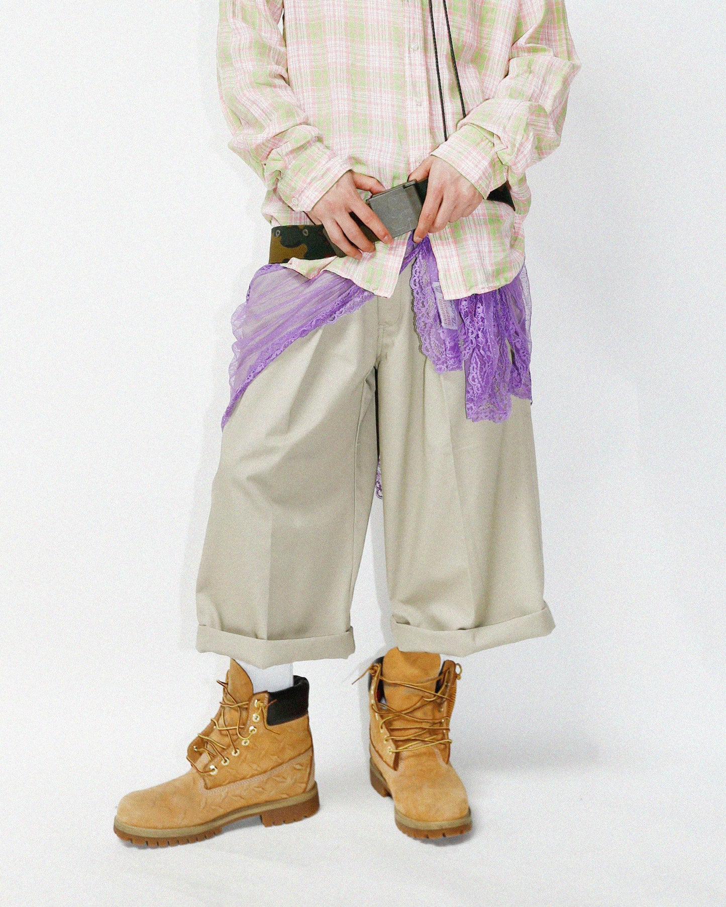 *one-off center tuck chino shorts