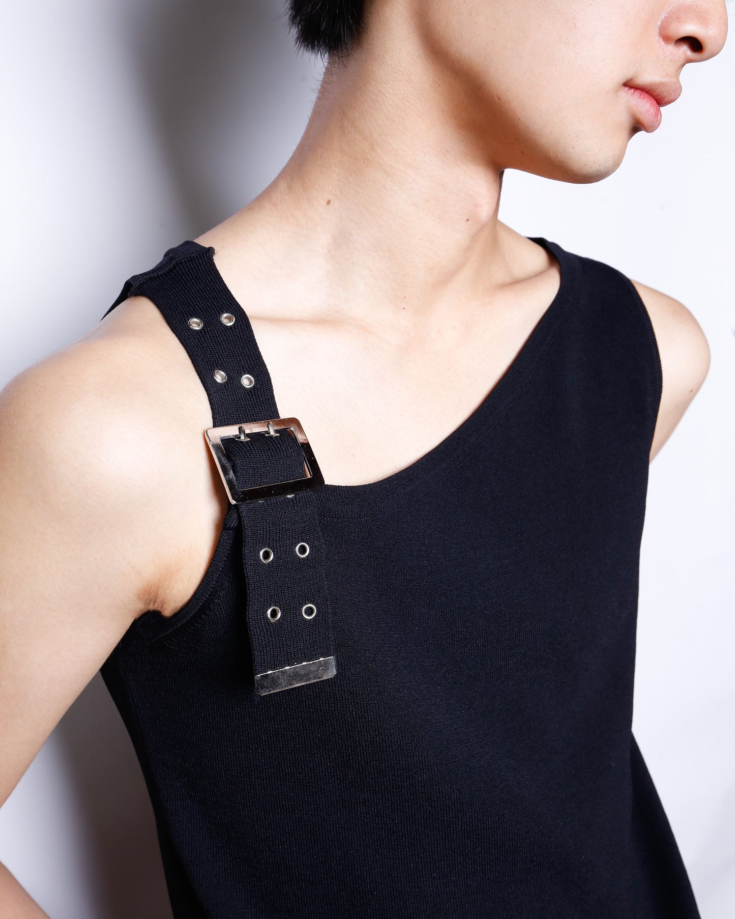 vintage belted shoulder tank top