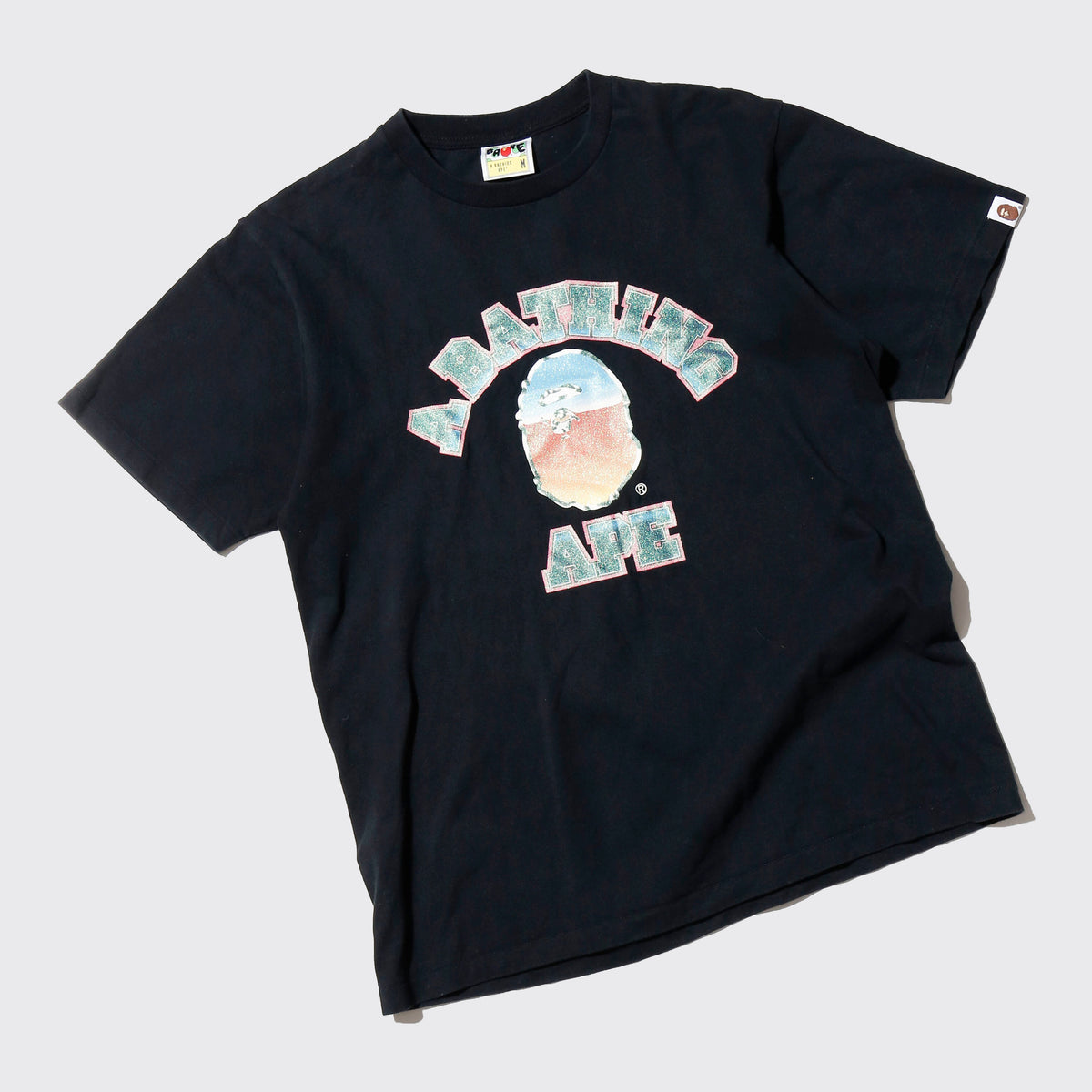 A BATHING APE® glitter college t-shirt