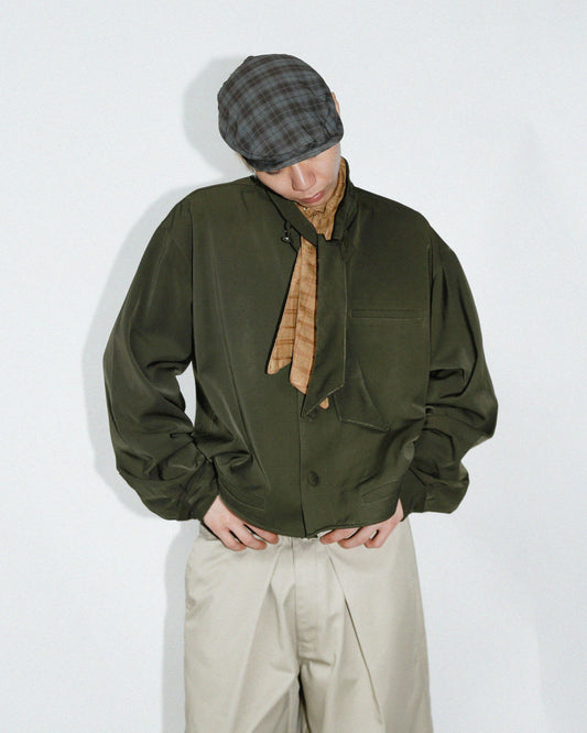 *one-off cropped bowtie gabardine shirt