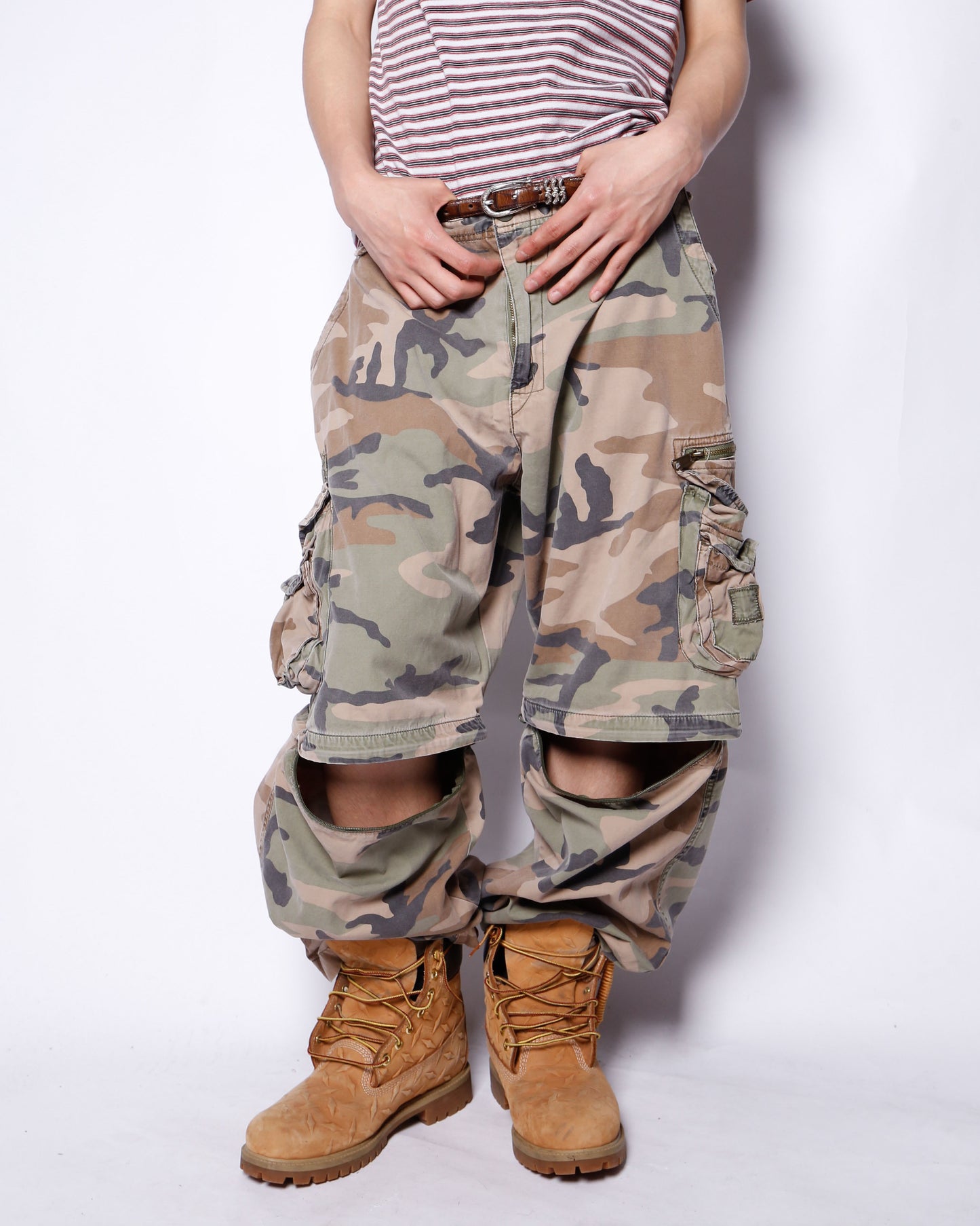 vintage detachable camo cargo trousers
