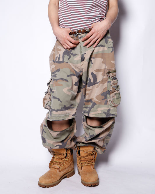 vintage detachable camo cargo trousers