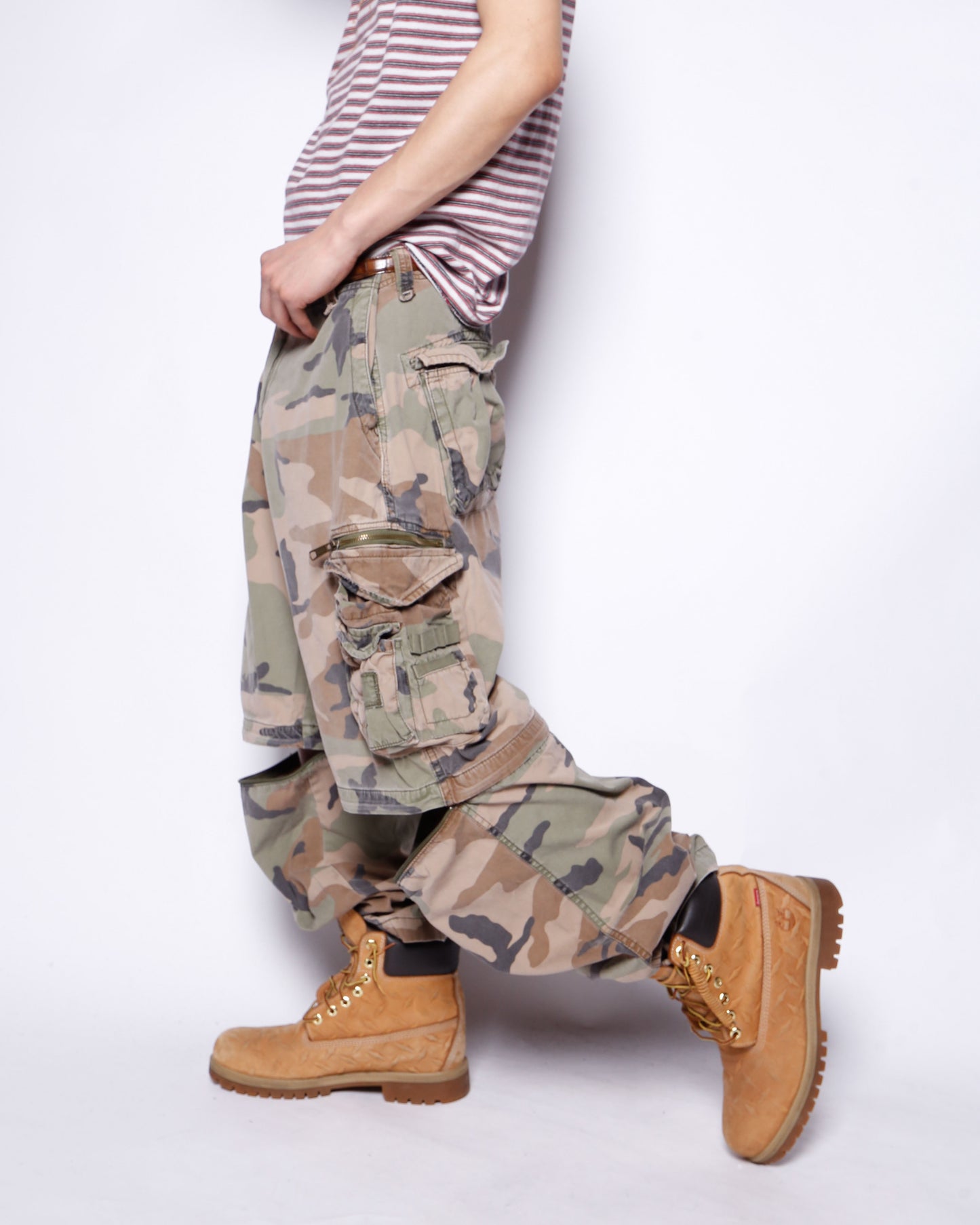 vintage detachable camo cargo trousers