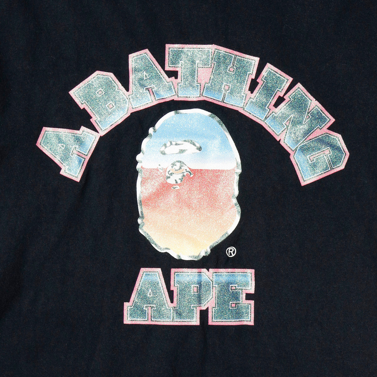 A BATHING APE® glitter college t-shirt