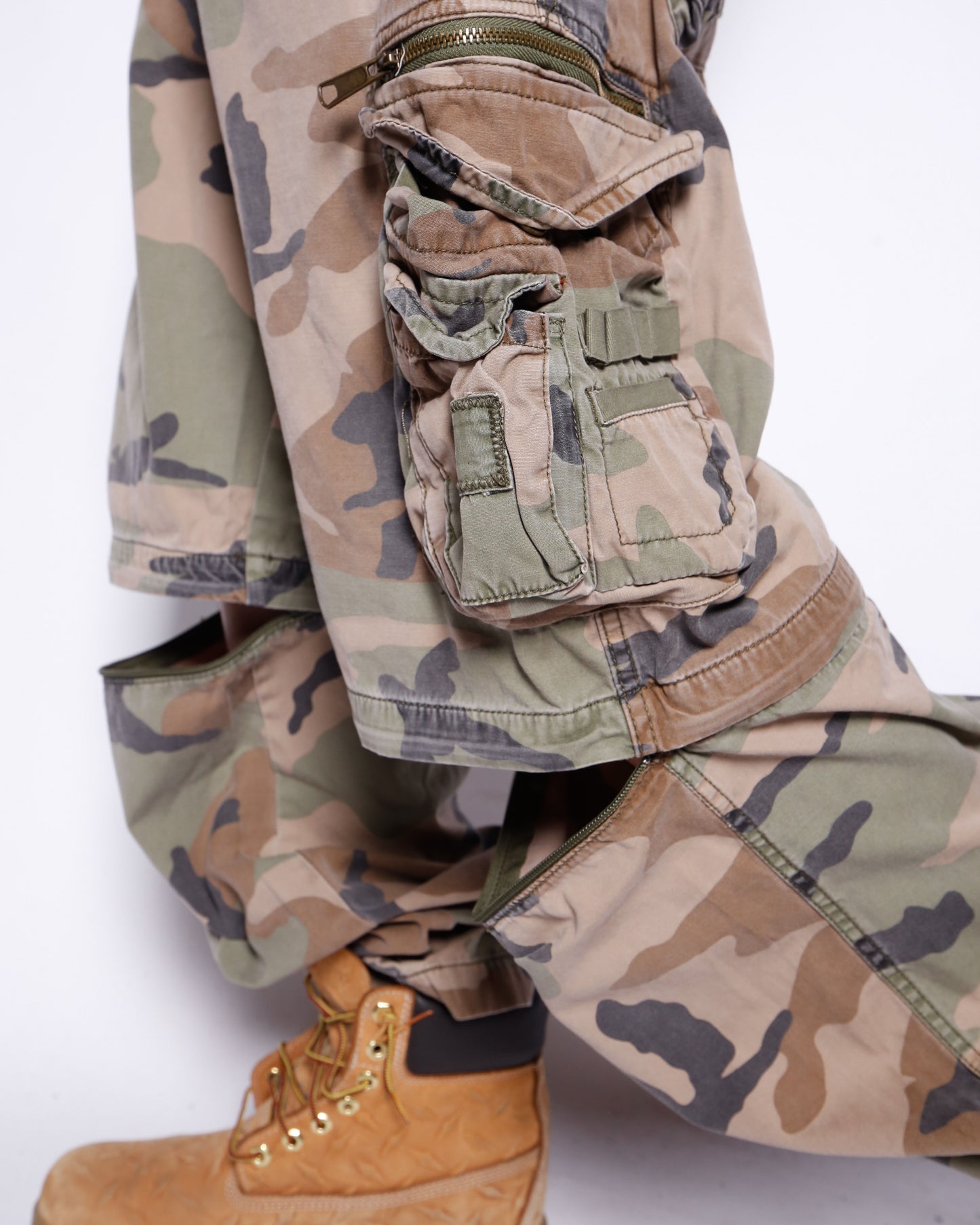 vintage detachable camo cargo trousers