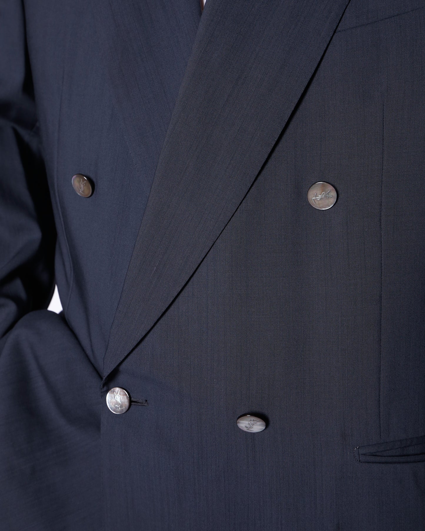 vintage 80's Yves Saint Laurent double breasted tailored jacket