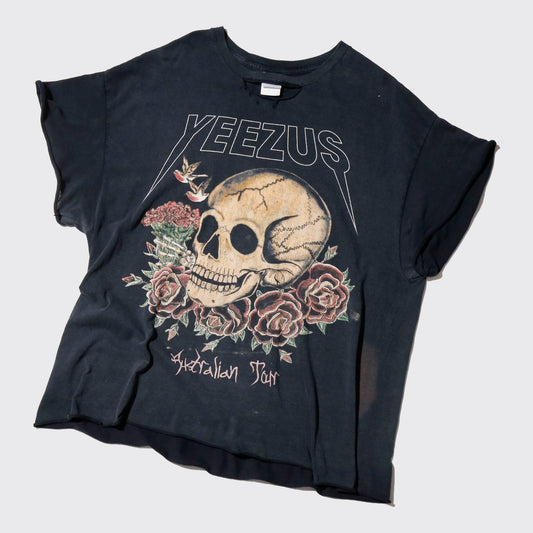 vintage 2014's kanye west yeezus australian tour t-shirt, *cut off