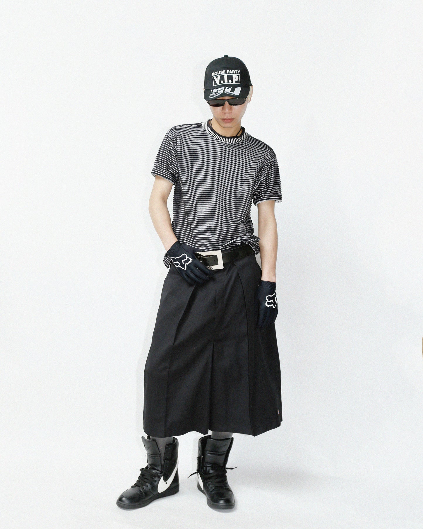 vintage 90's junko koshino for men textured border h/s cut sew