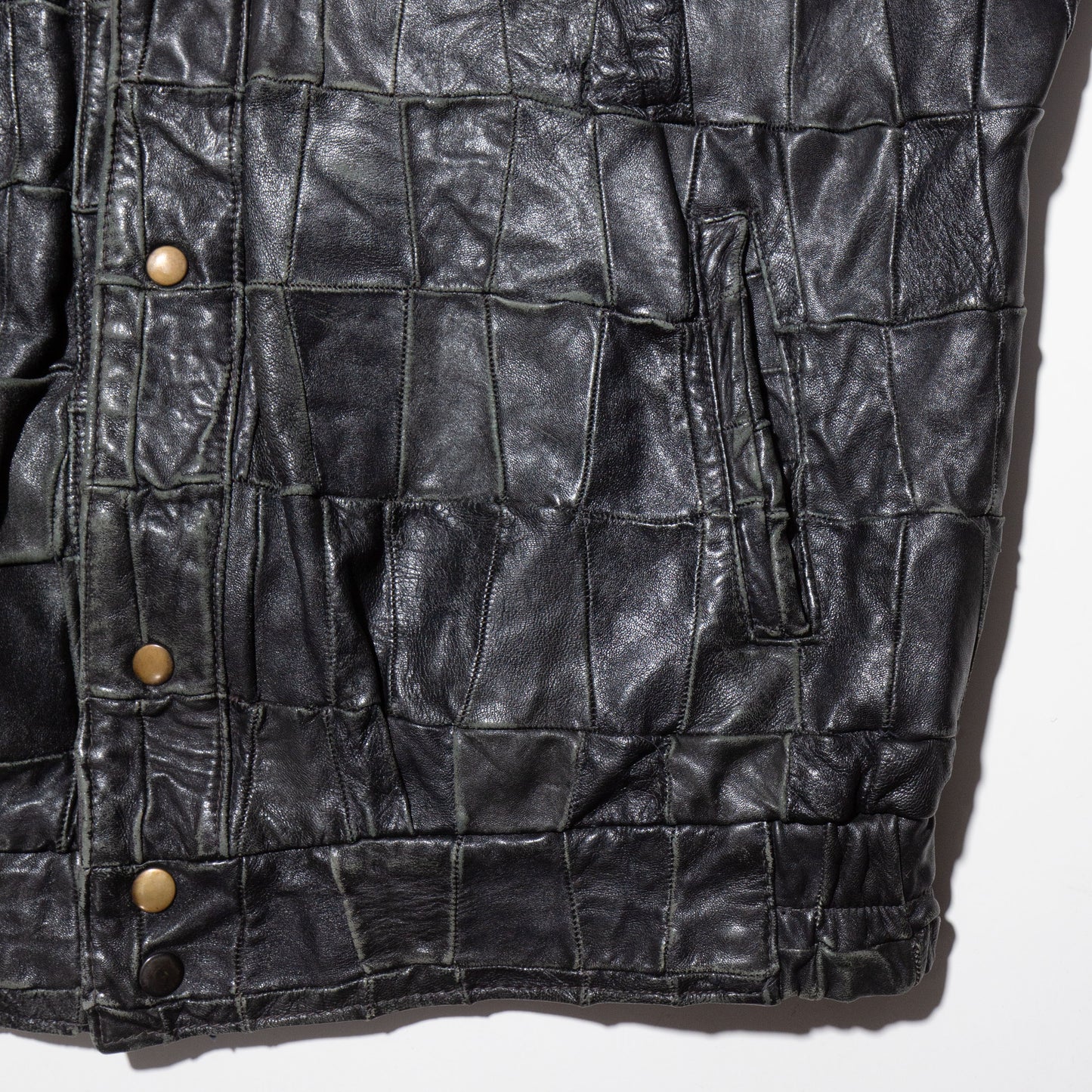 vintage patchwork leather jacket