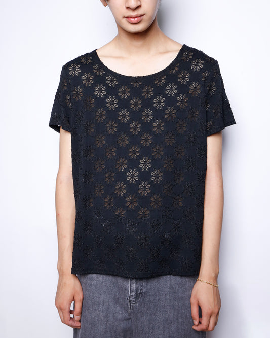 vintage flower sheer cut sew