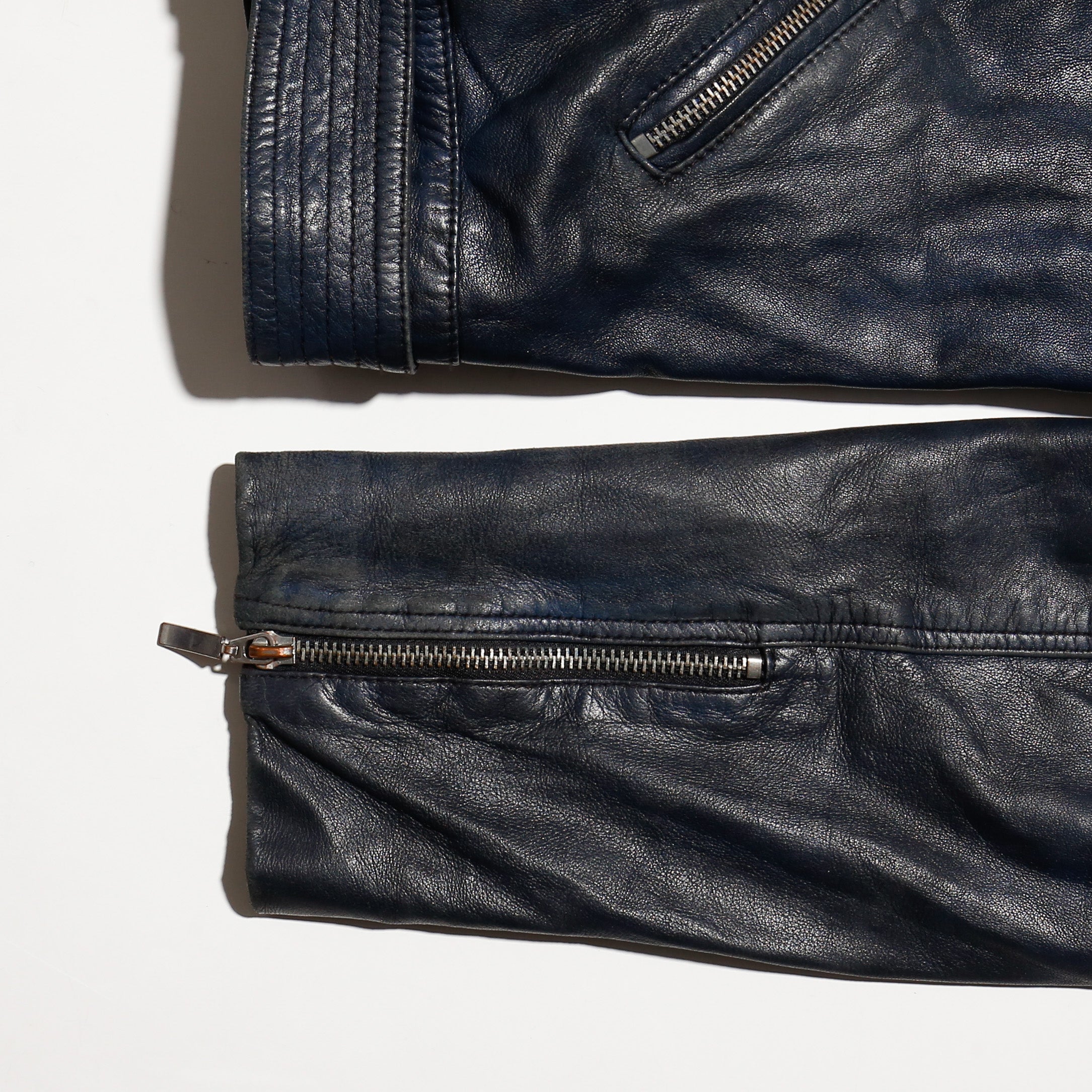 vintage 00's Armani faded double riders leather jacket – NOILL