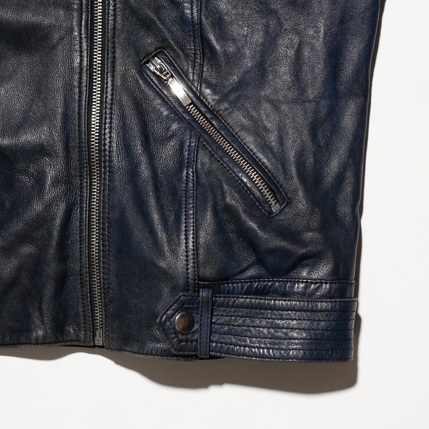 vintage 00's Armani faded double riders leather jacket