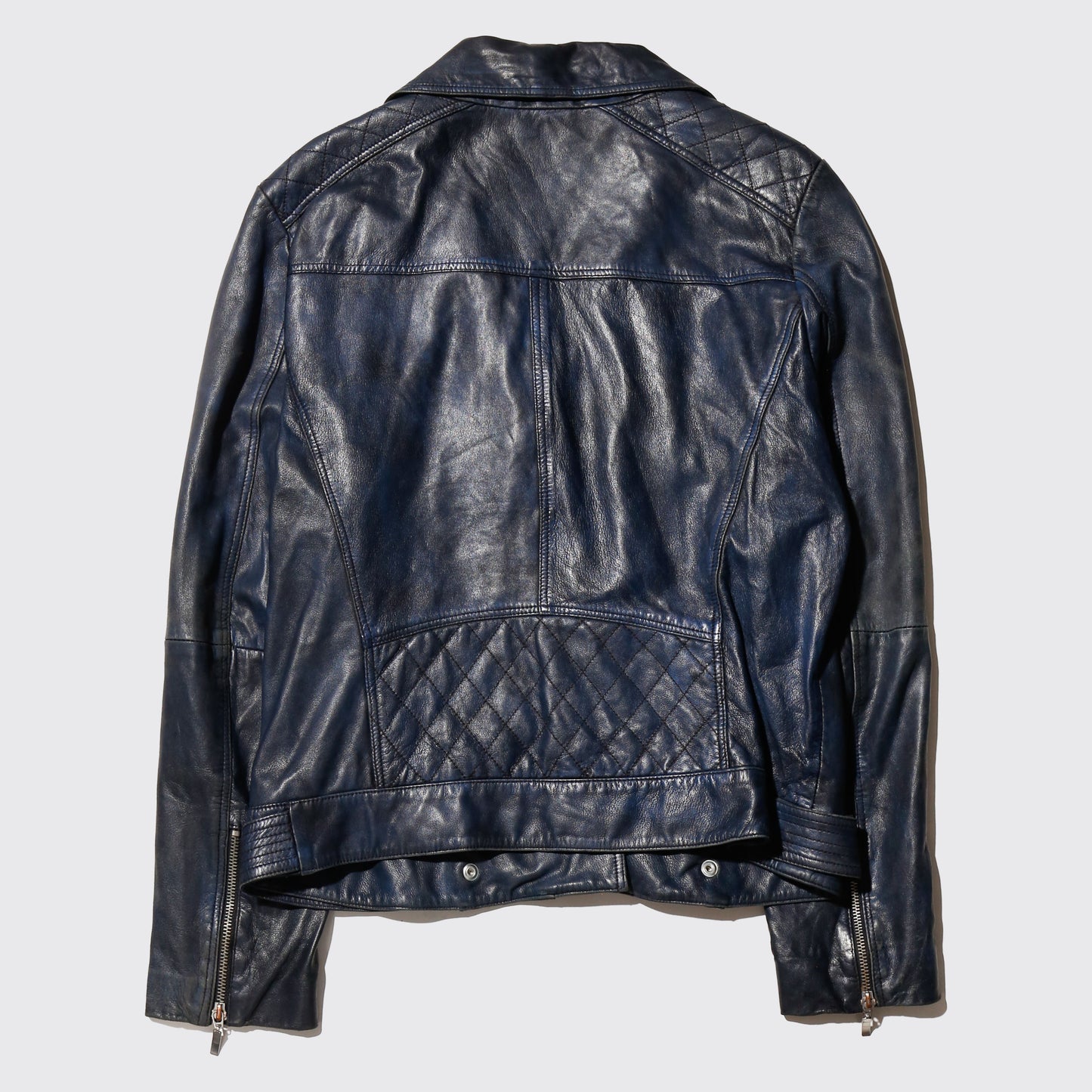 vintage 00's Armani faded double riders leather jacket