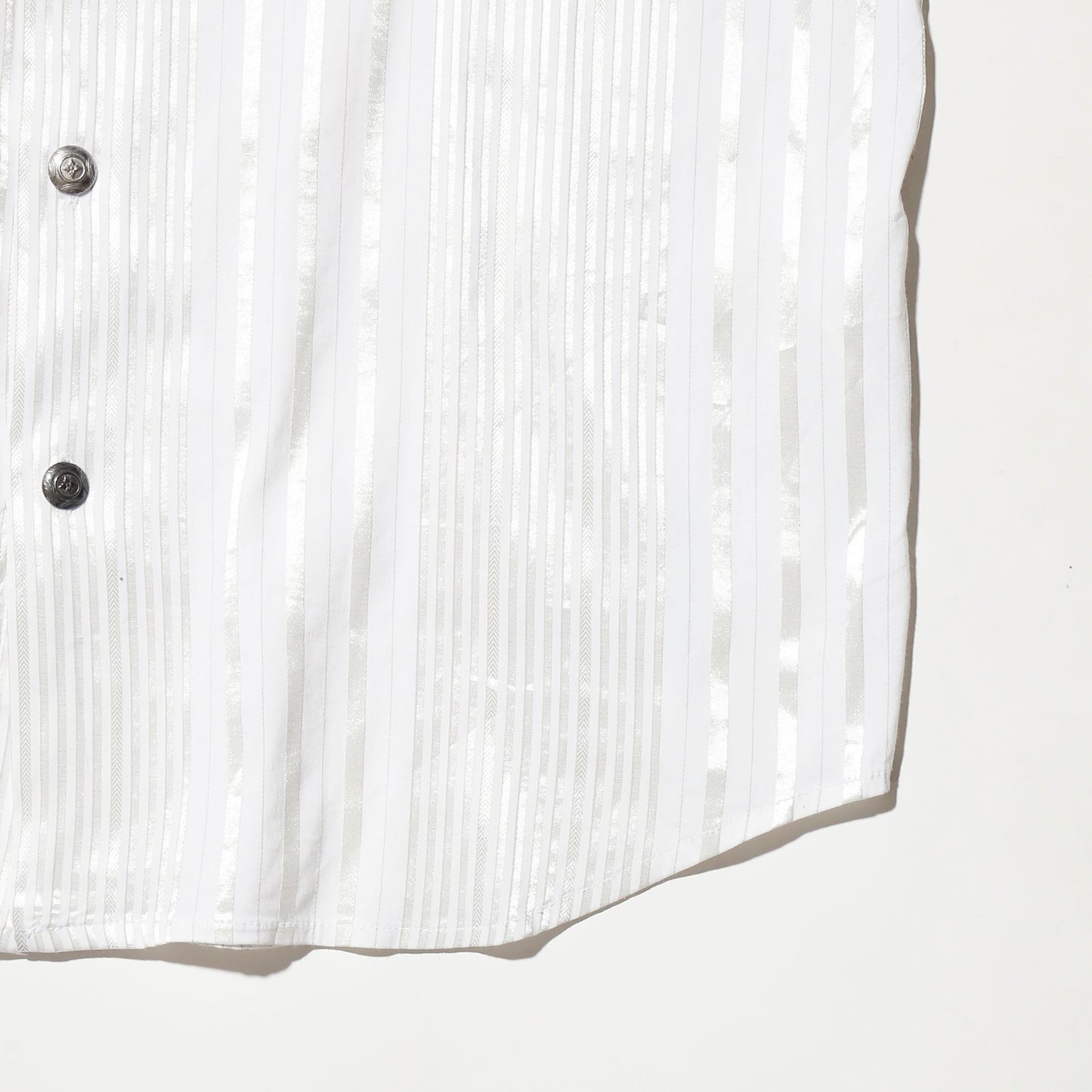 vintage botanical broderied satin stripe shirt