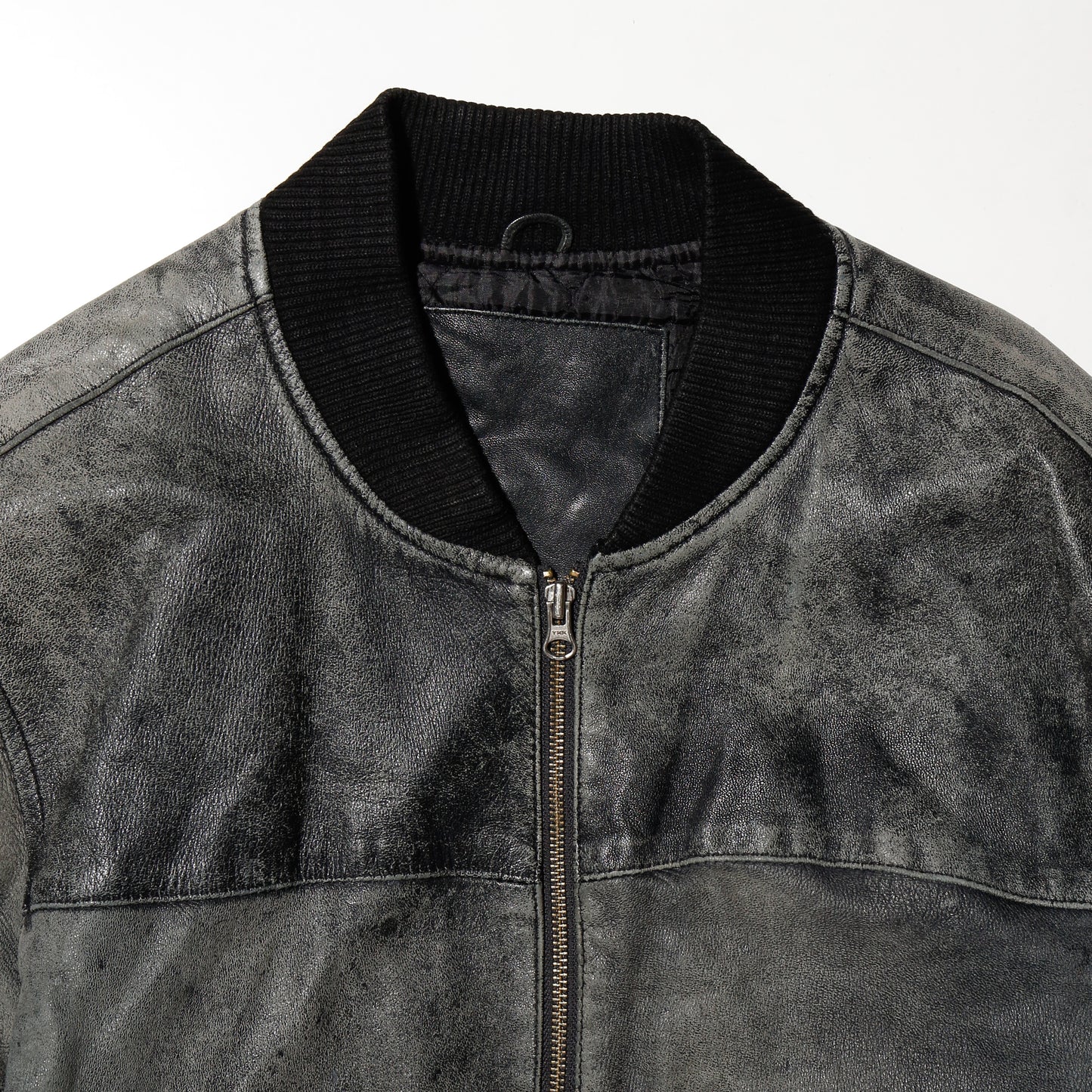 vintage fadded leather bomber jacket