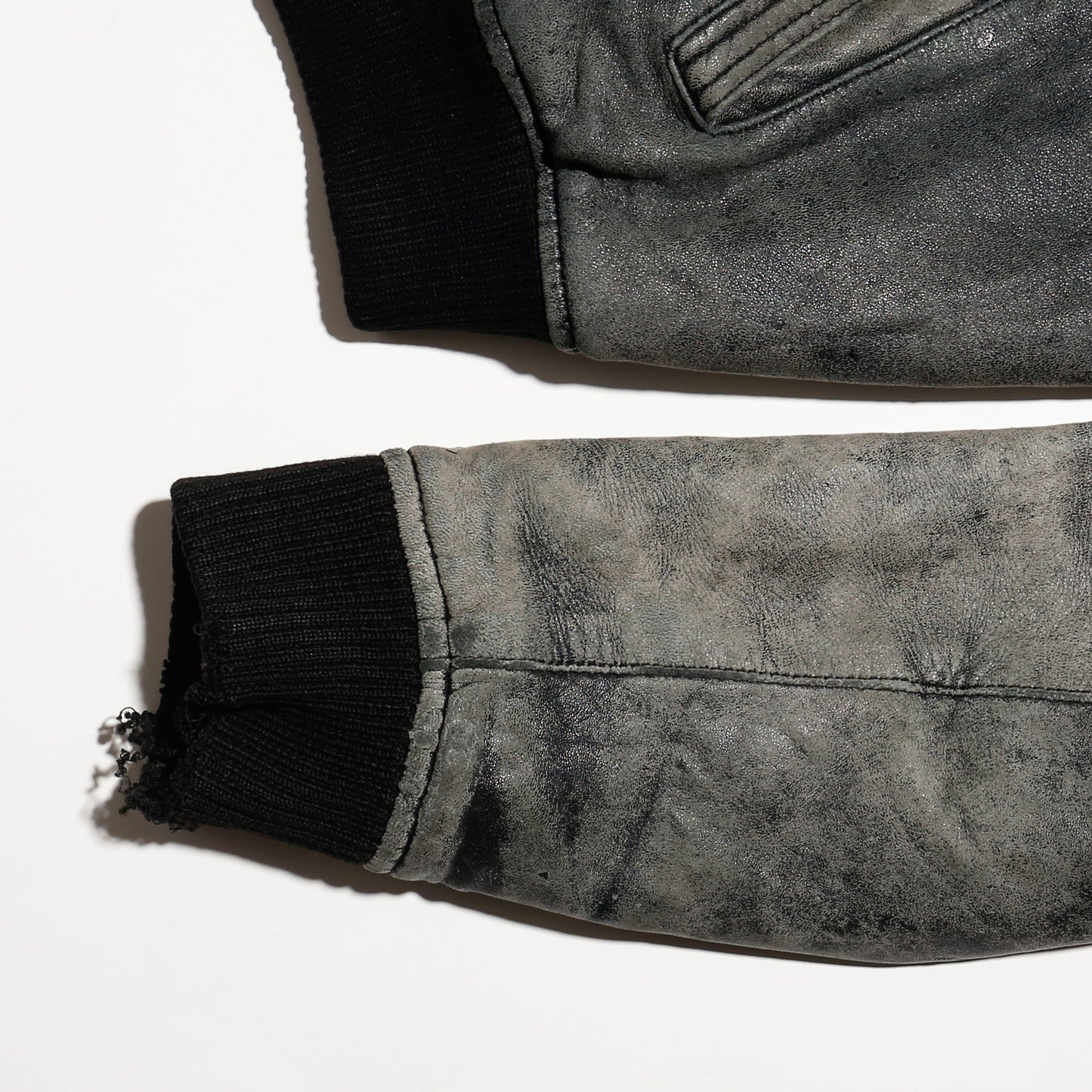 vintage fadded leather bomber jacket