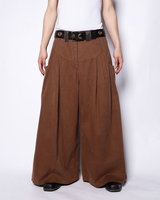 vintage tucked monk wide trousers