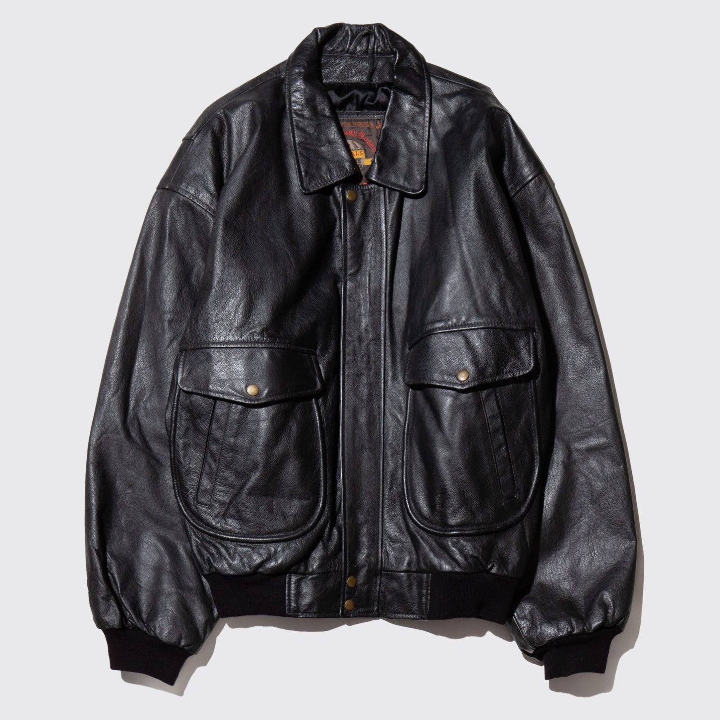 vintage loose aviator leather jacket