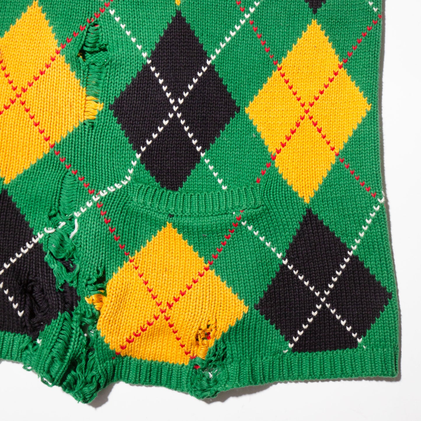 vintage 90's gap broken cotton argyle loose sweater