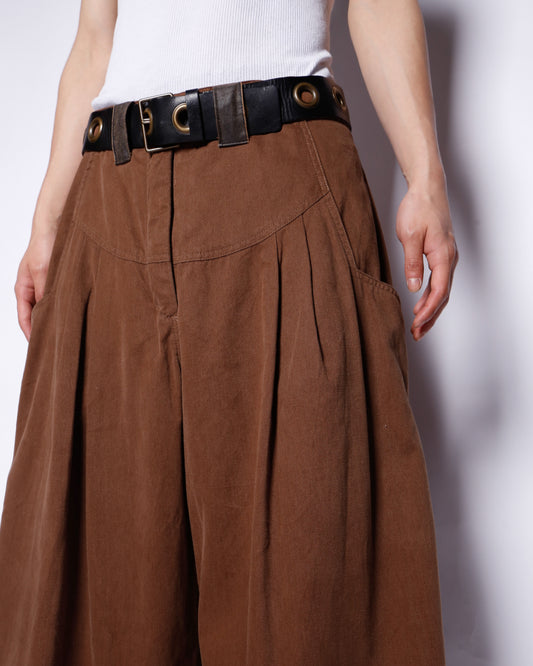 vintage tucked monk wide trousers