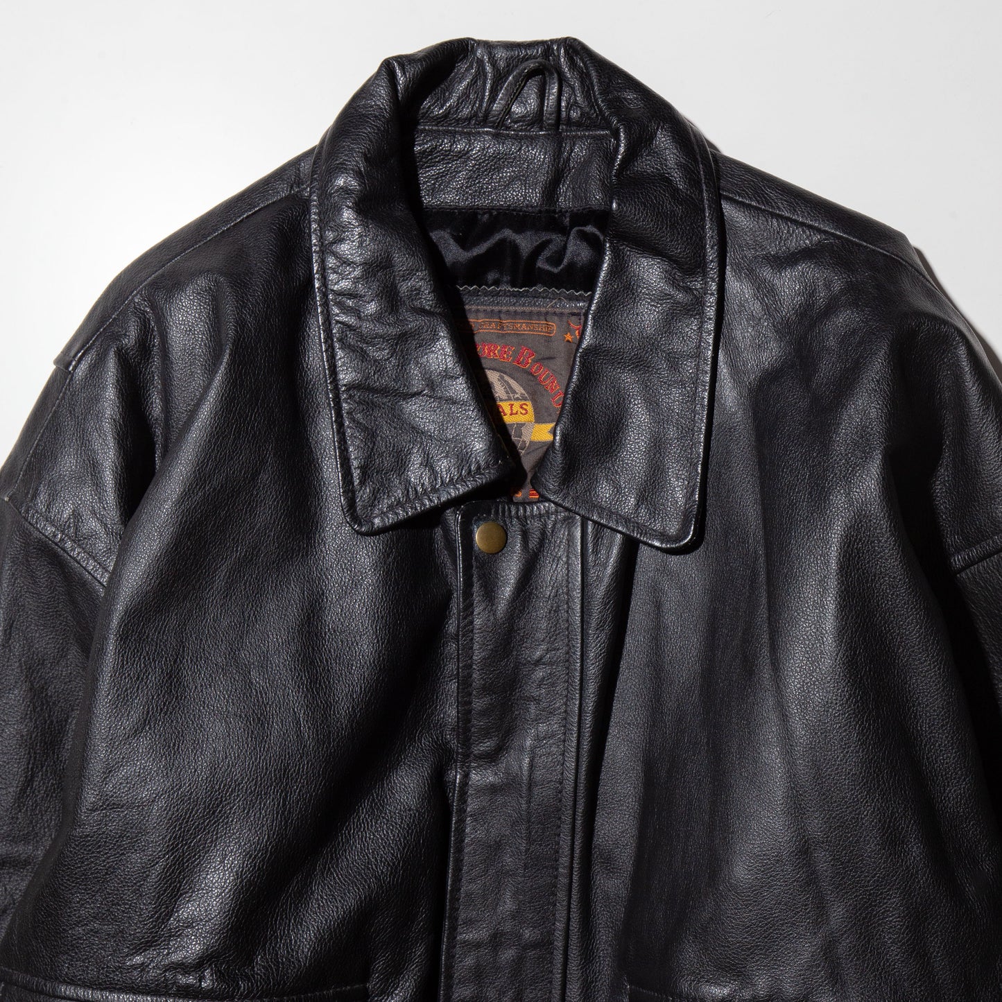 vintage loose aviator leather jacket