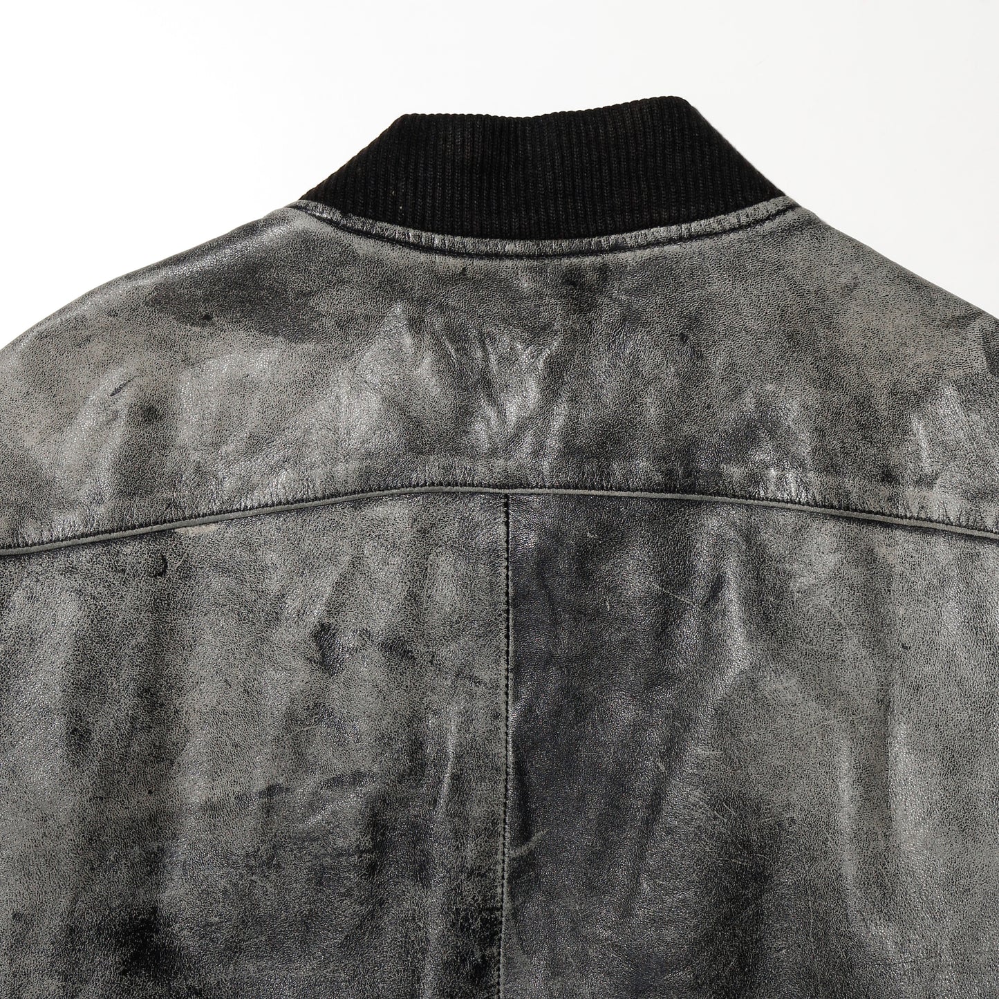 vintage fadded leather bomber jacket