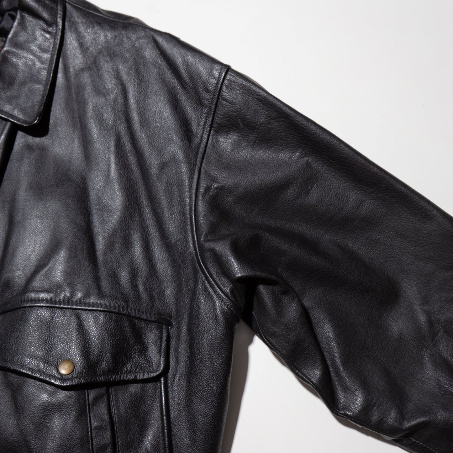 vintage loose aviator leather jacket