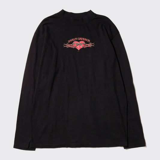 vintage 00's harley-davidson trival heart l/s t-shirt