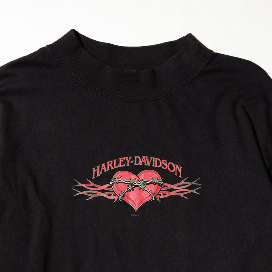 vintage 00's harley-davidson trival heart l/s t-shirt