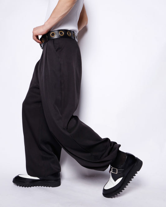 vintage tucked drape slacks