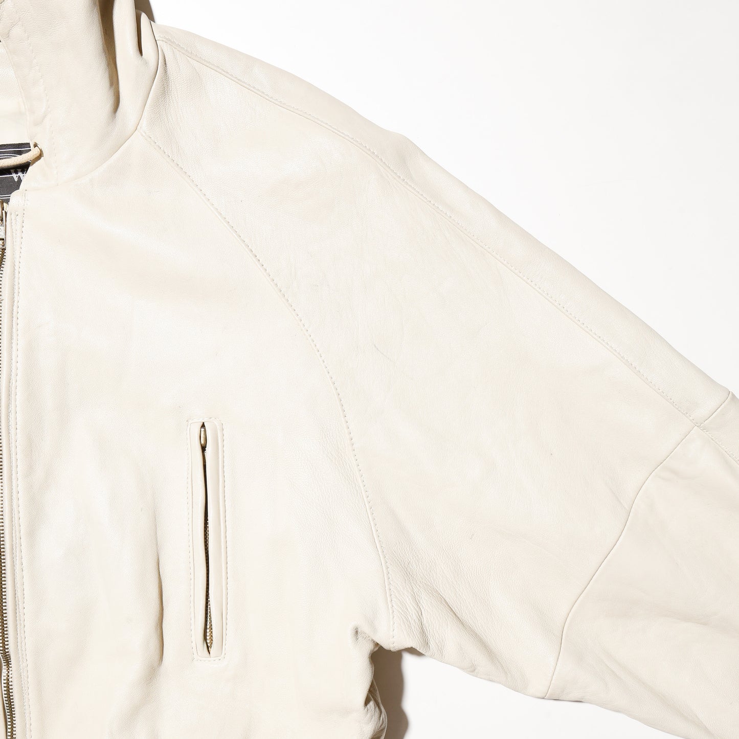 vintage cropped ballon leather hoodie