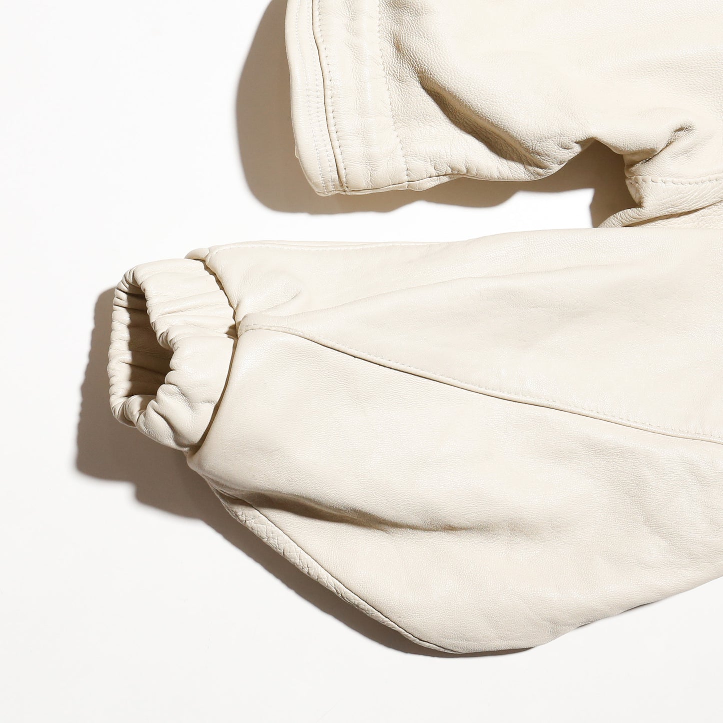 vintage cropped ballon leather hoodie