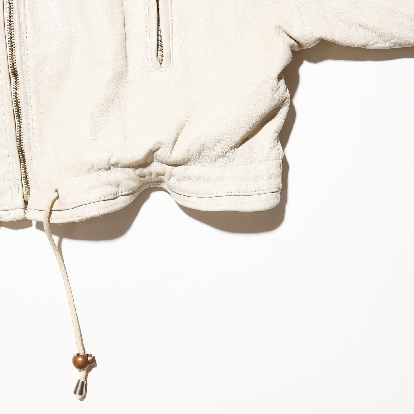 vintage cropped ballon leather hoodie