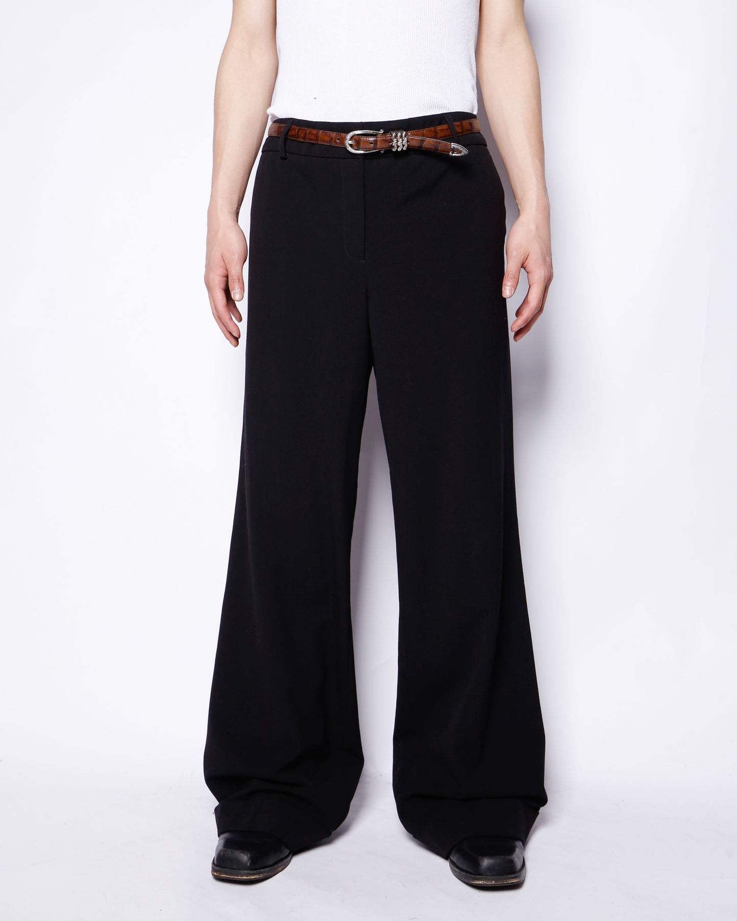 vintage low rise wide slacks